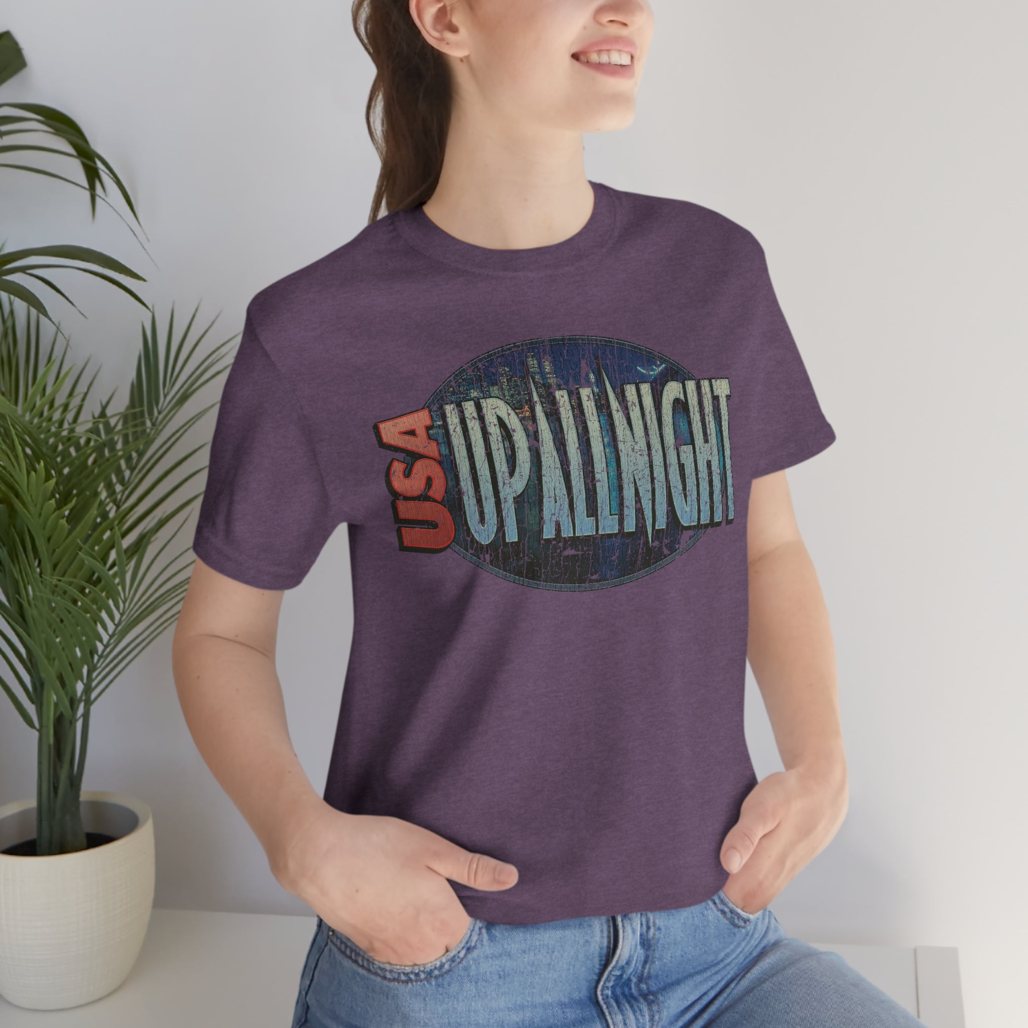 USA Up All Night 1989 Vintage Men's T-Shirt