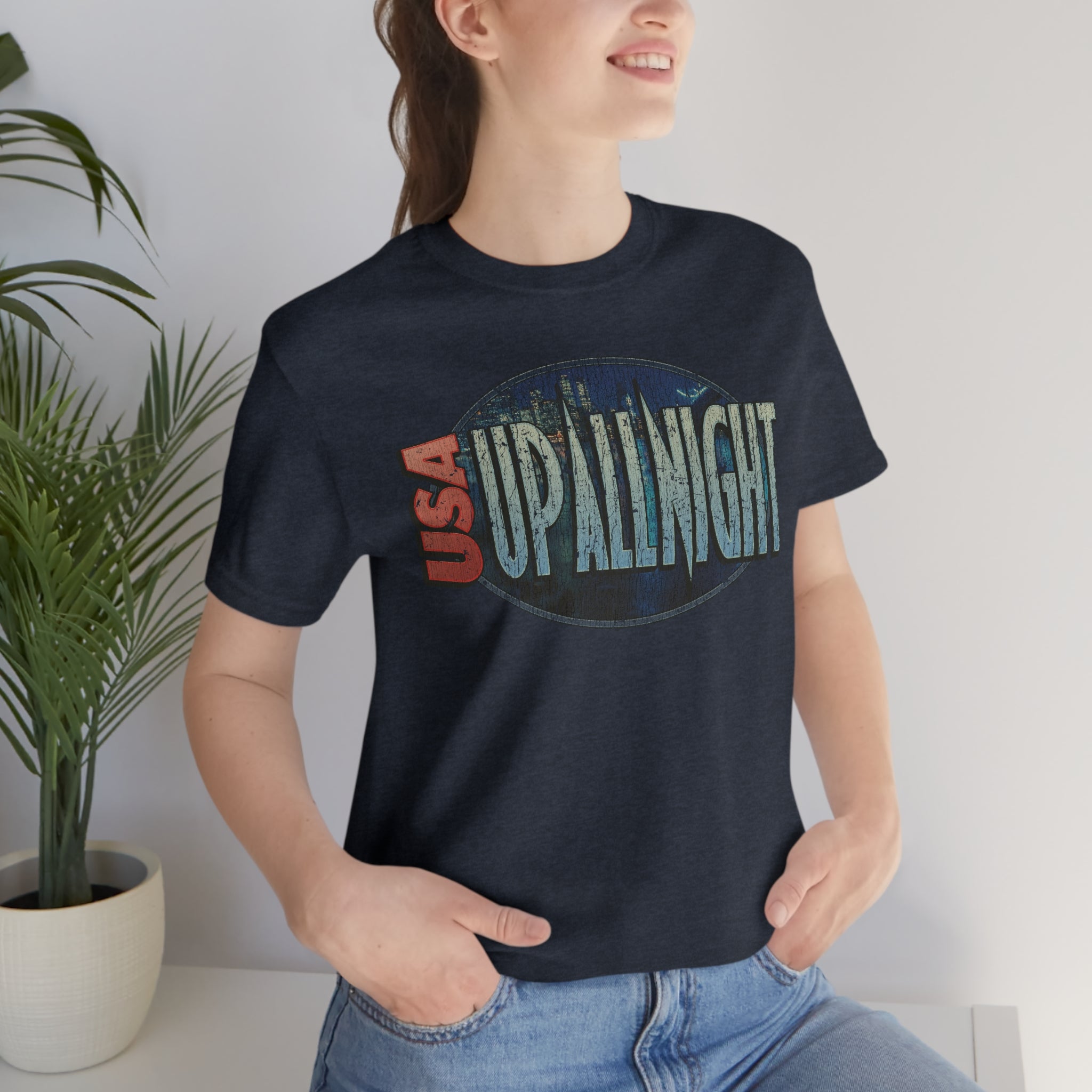 USA Up All Night 1989 Vintage Men's T-Shirt