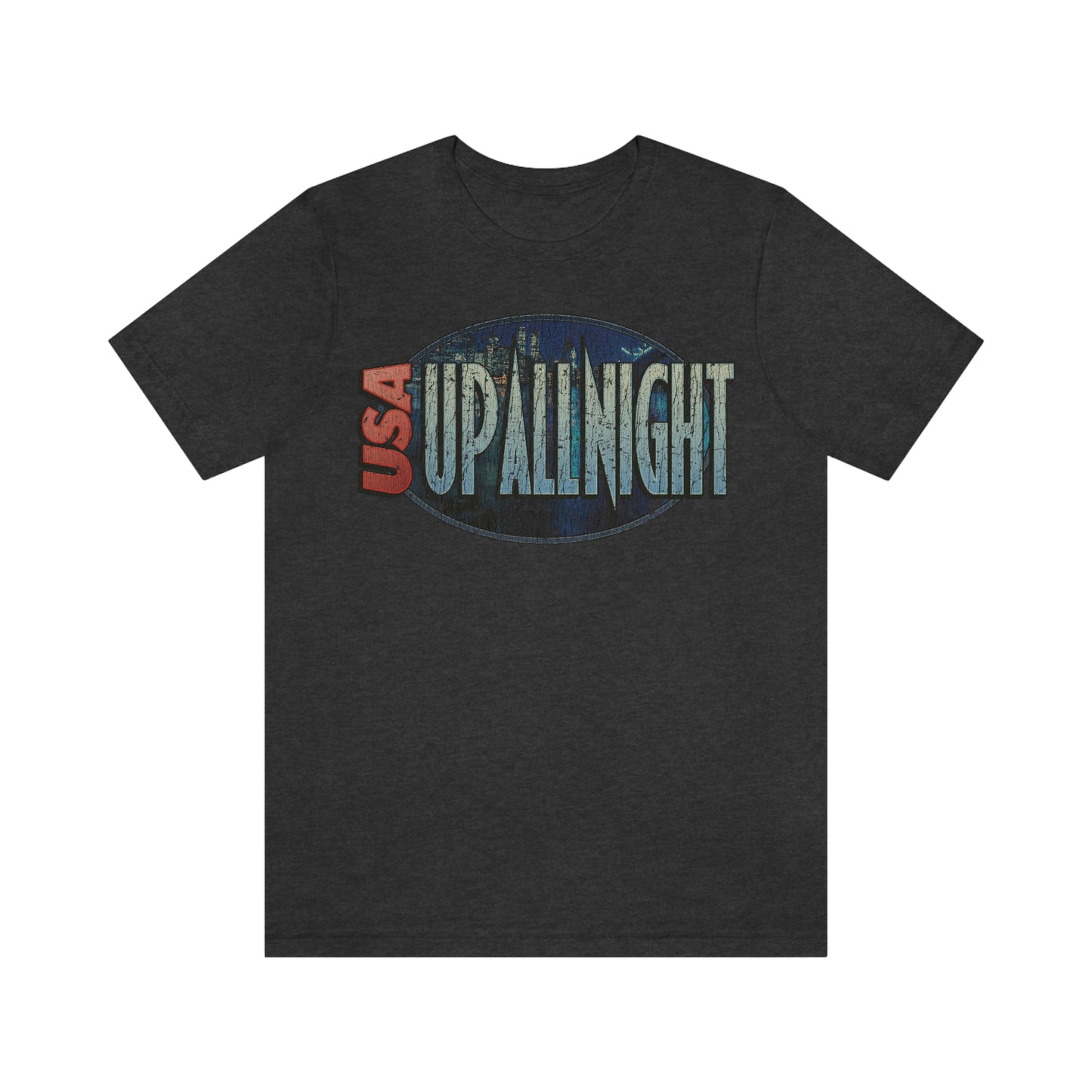 USA Up All Night 1989 Vintage Men's T-Shirt