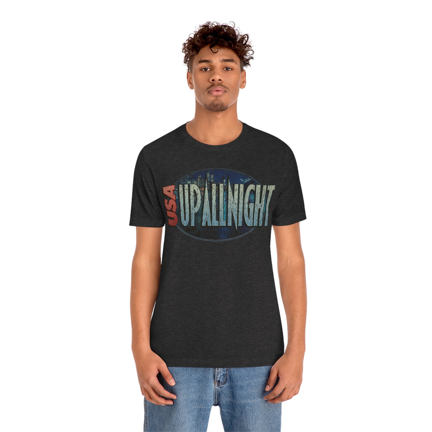 USA Up All Night 1989 Vintage Men's T-Shirt