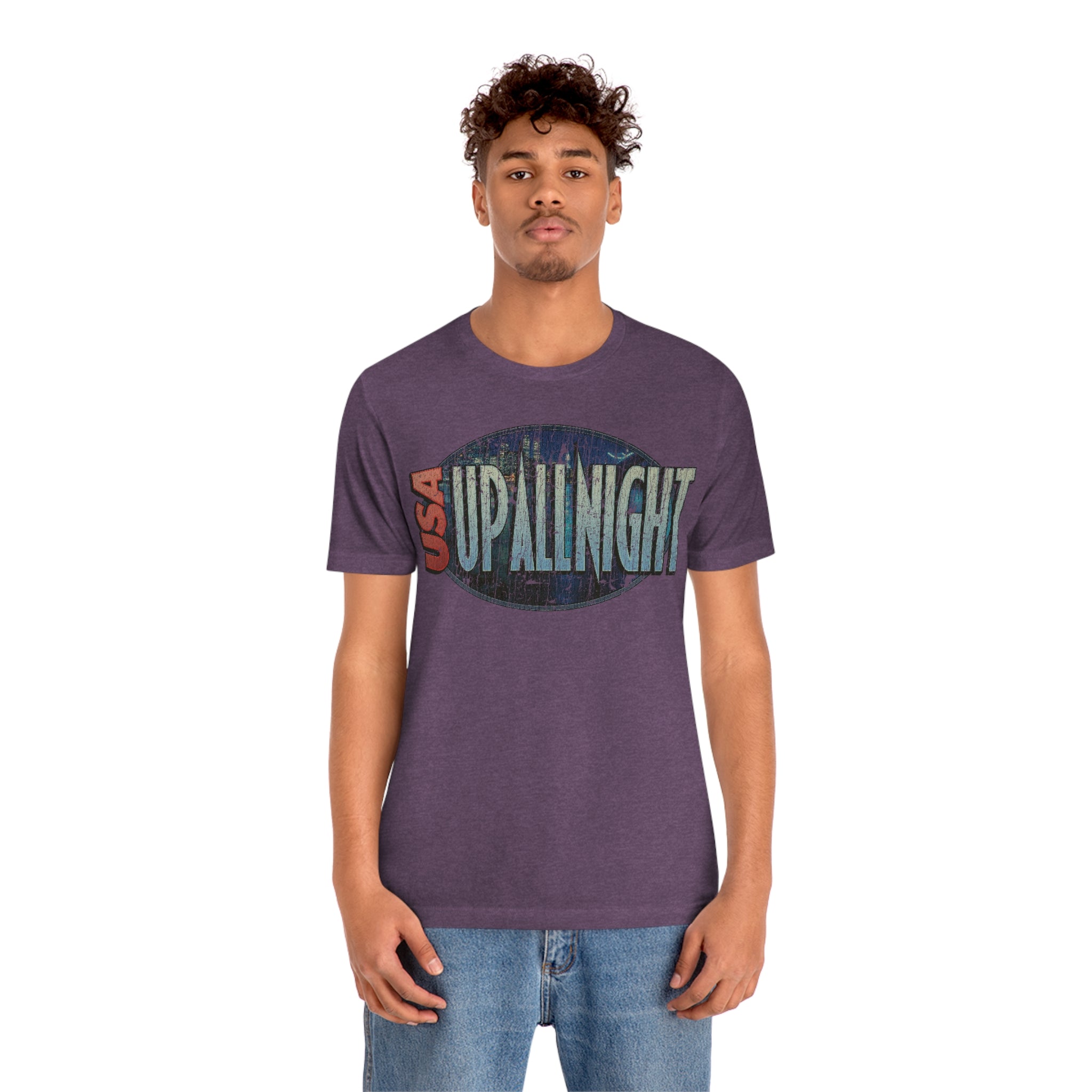 USA Up All Night 1989 Vintage Men's T-Shirt