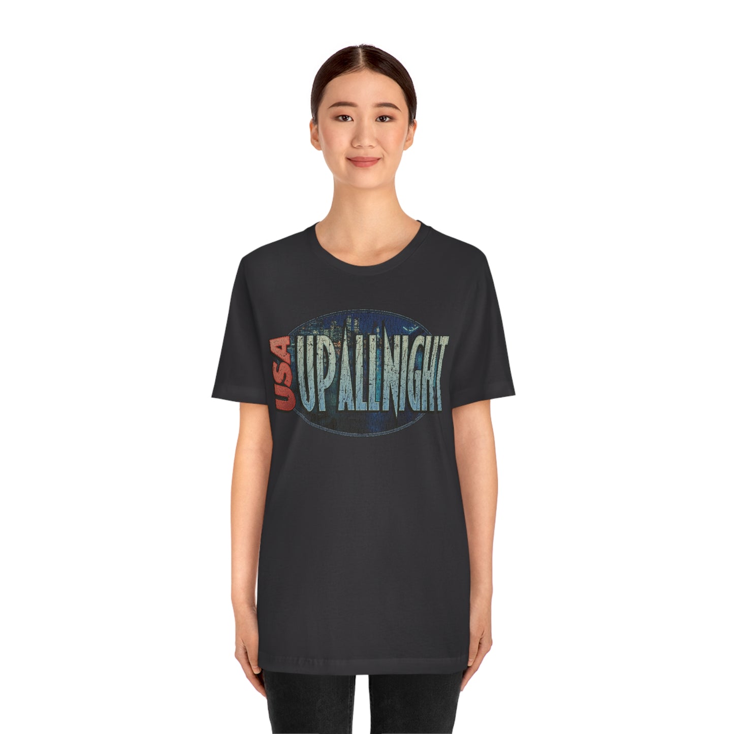 USA Up All Night 1989 Vintage Men's T-Shirt