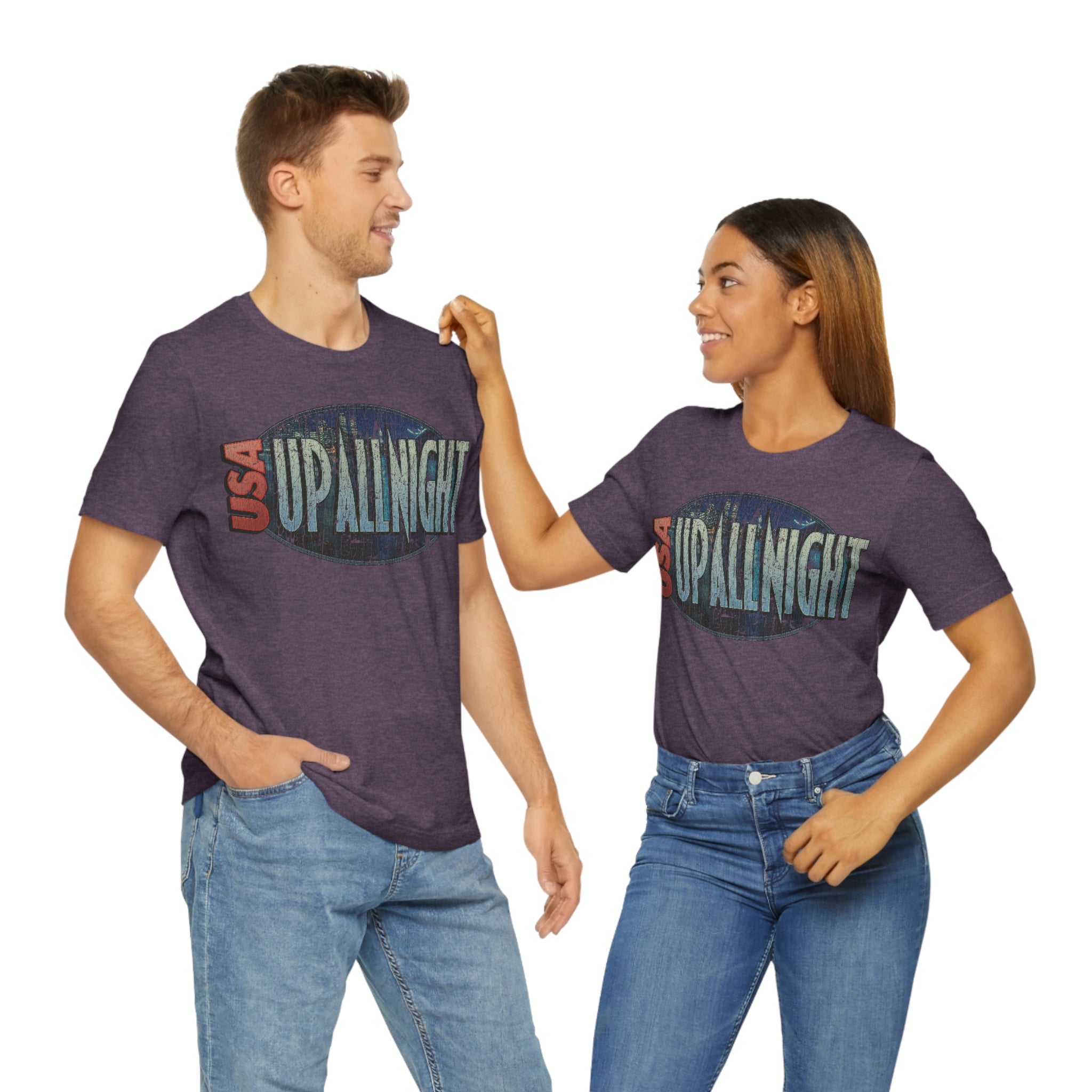 USA Up All Night 1989 Vintage Men's T-Shirt