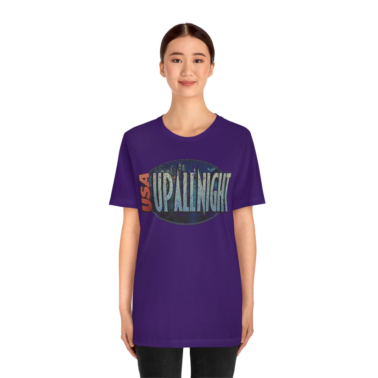 USA Up All Night 1989 Vintage Men's T-Shirt