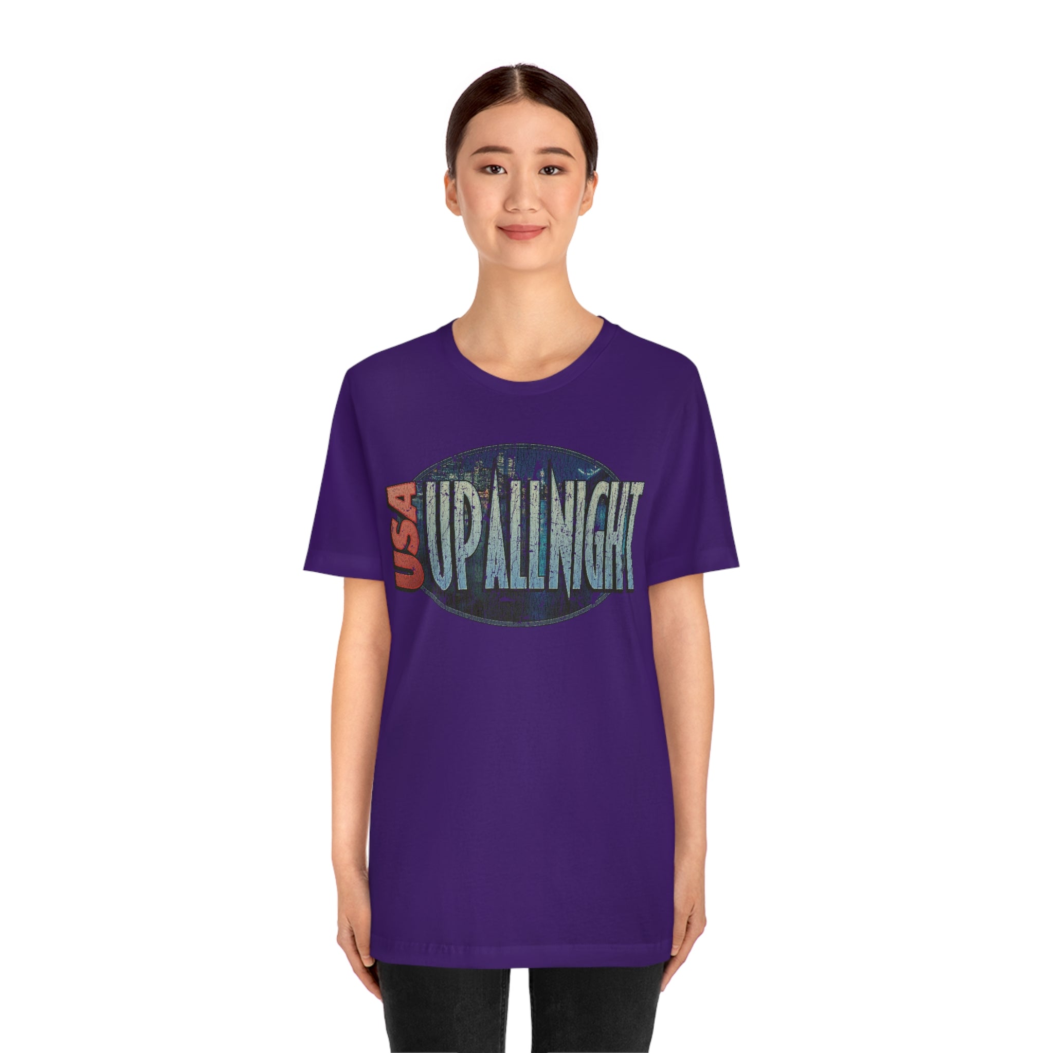 USA Up All Night 1989 Vintage Men's T-Shirt