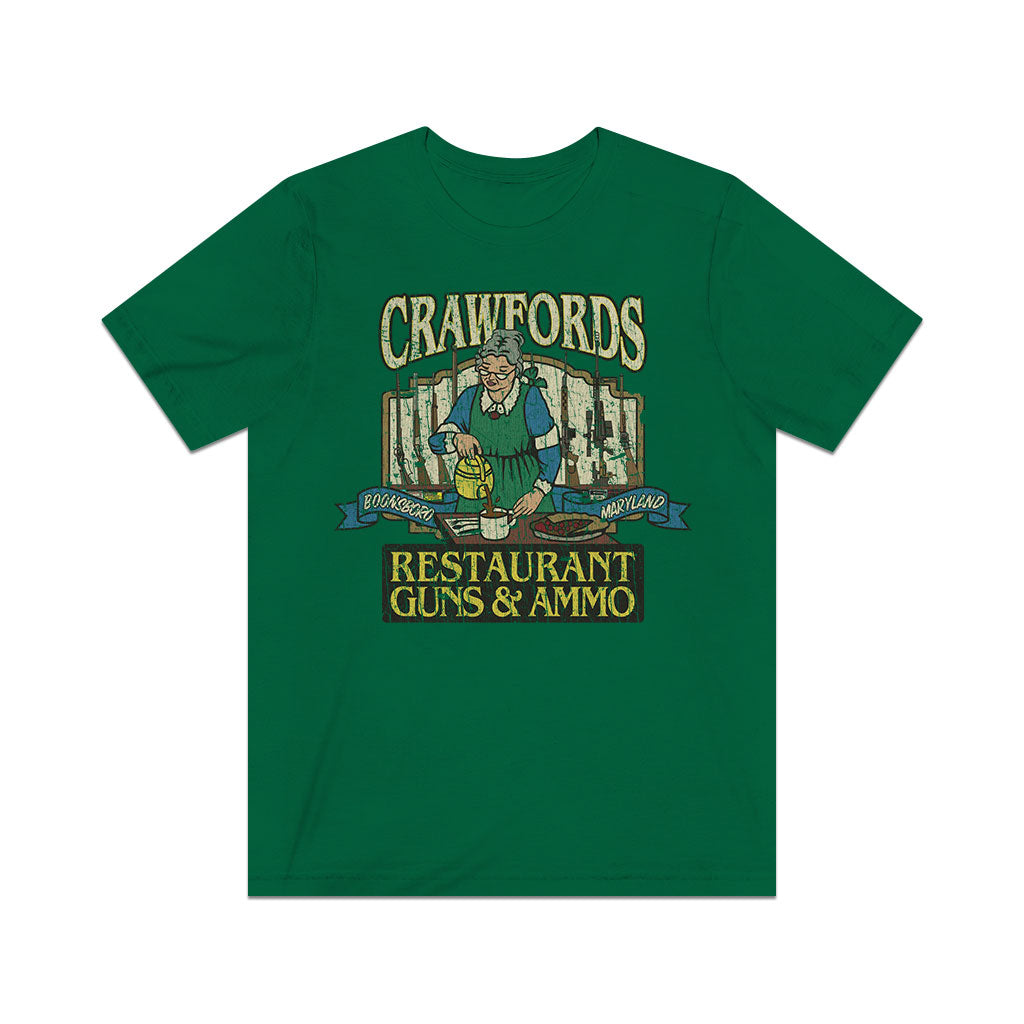 Crawfords Restaurant, Guns & Ammo 1980 Vintage Men’s T-shirt