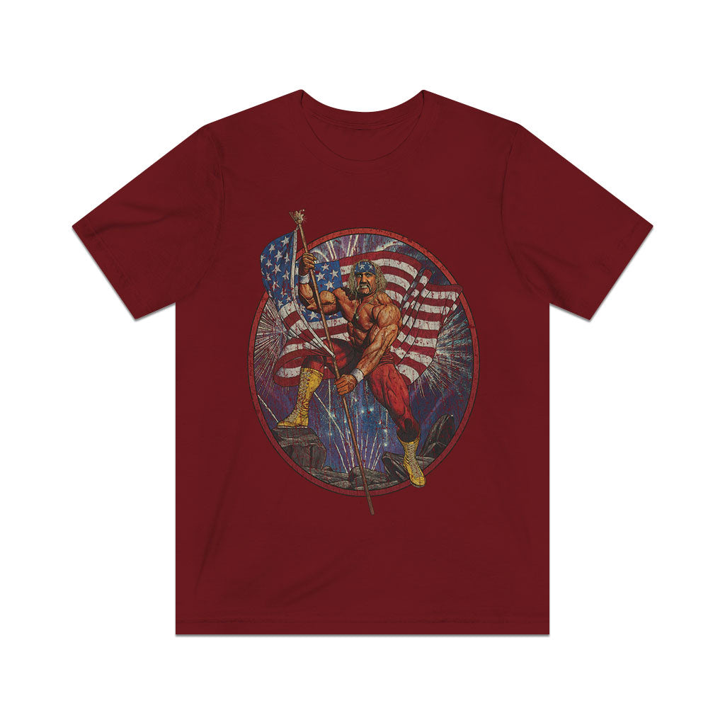 Flag Waving Patriot 1990 Vintage Men's T-Shirt