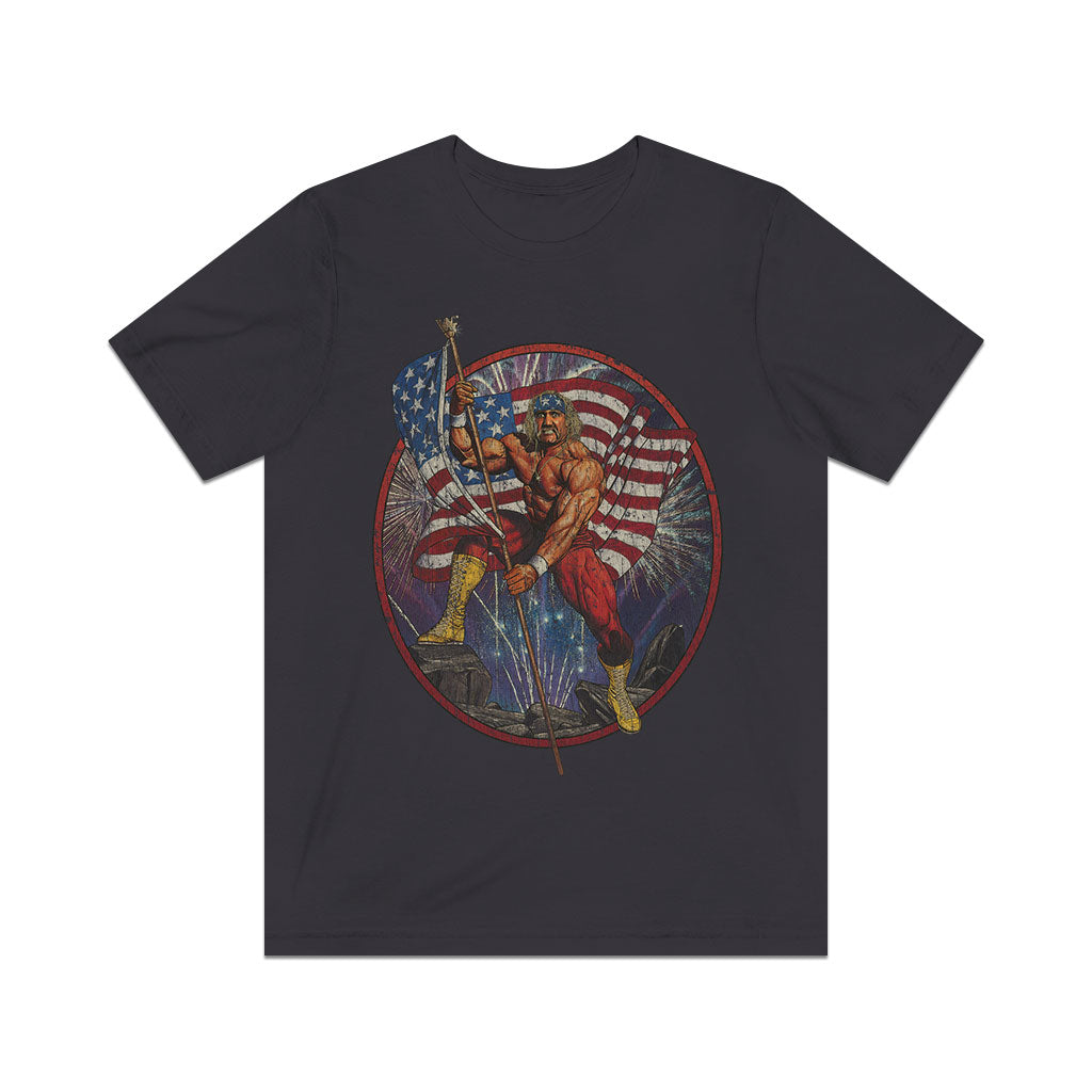 Flag Waving Patriot 1990 Vintage Men's T-Shirt