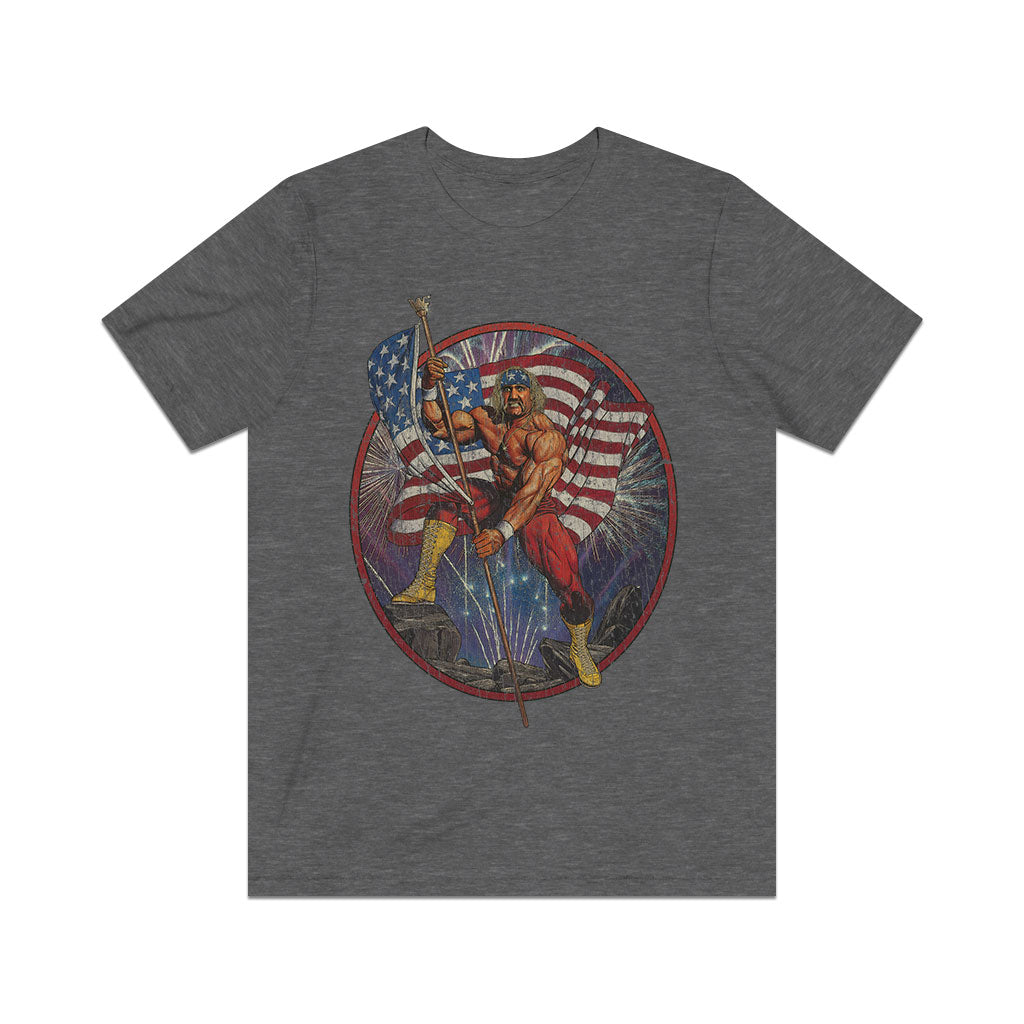 Flag Waving Patriot 1990 Vintage Men's T-Shirt