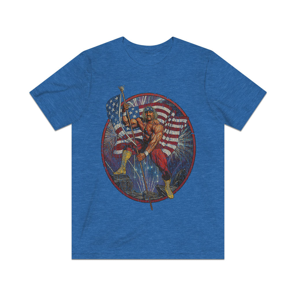 Flag Waving Patriot 1990 Vintage Men's T-Shirt