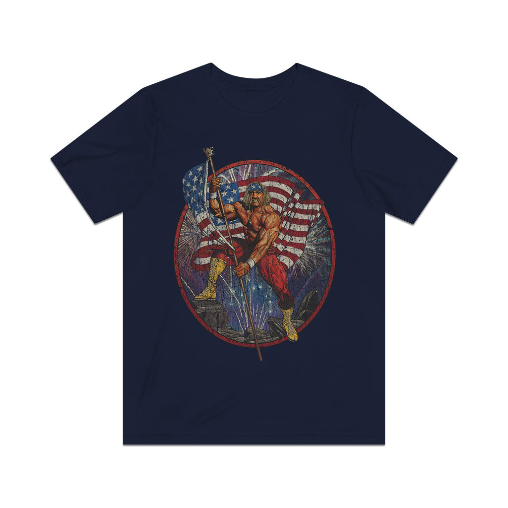 Flag Waving Patriot 1990 Vintage Men's T-Shirt
