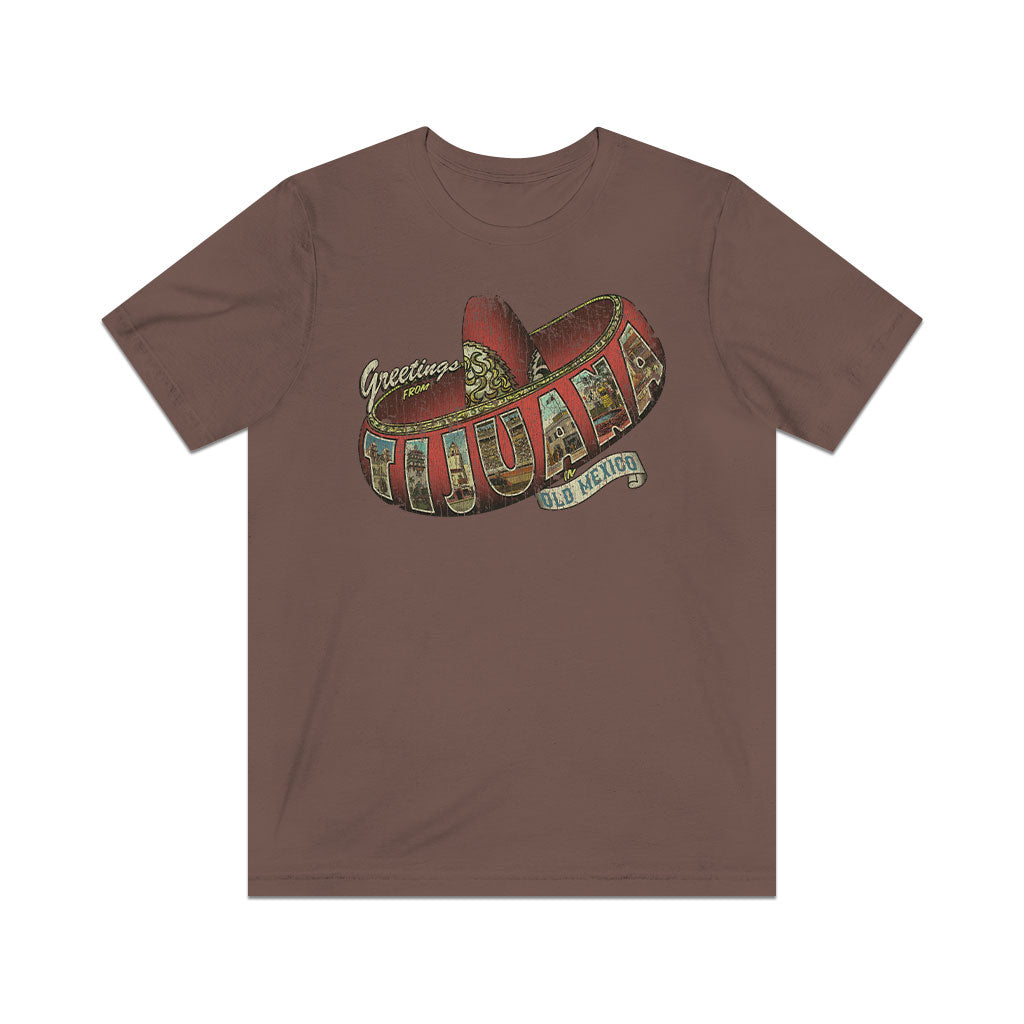 Greetings From Tijuana 1889 Vintage Men's T-Shirt