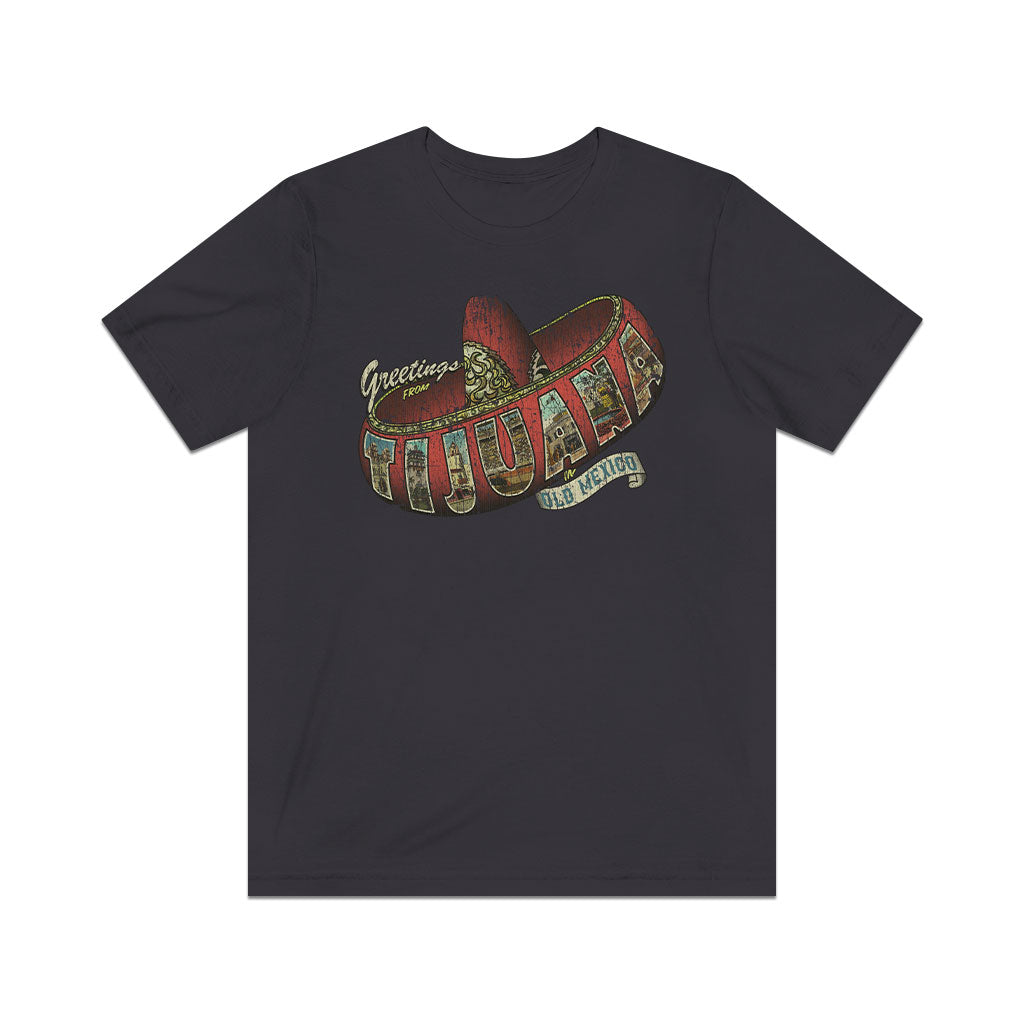 Greetings From Tijuana 1889 Vintage Men's T-Shirt