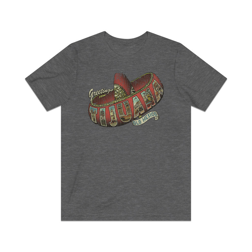 Greetings From Tijuana 1889 Vintage Men's T-Shirt