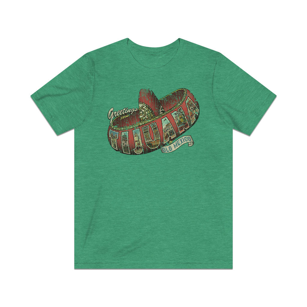 Greetings From Tijuana 1889 Vintage Men's T-Shirt