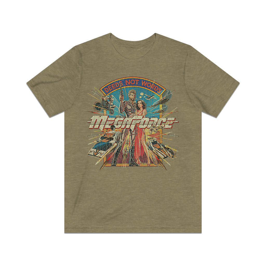 MegaForce Deeds Not Words 1982 Vintage Men's T-Shirt