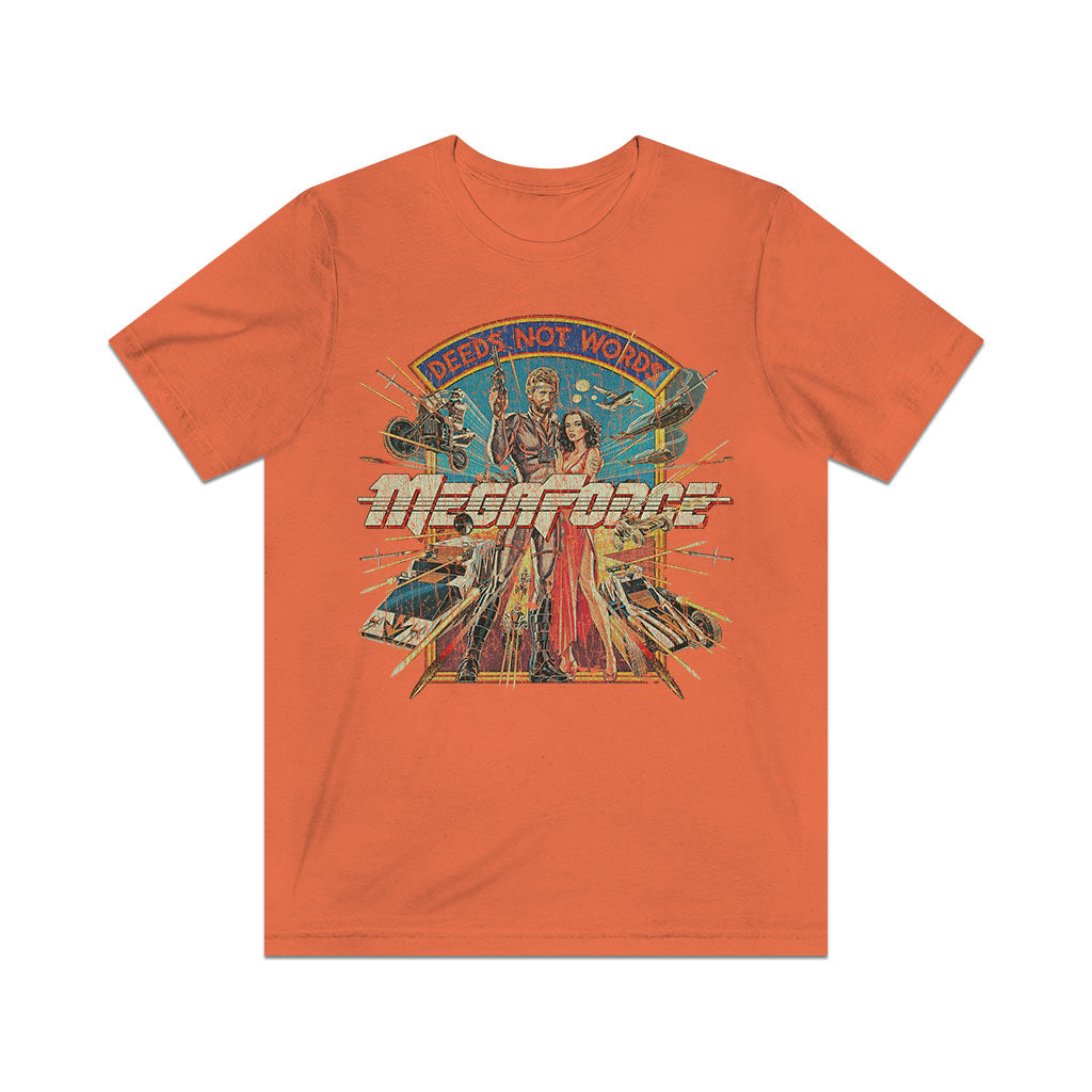 MegaForce Deeds Not Words 1982 Vintage Men's T-Shirt