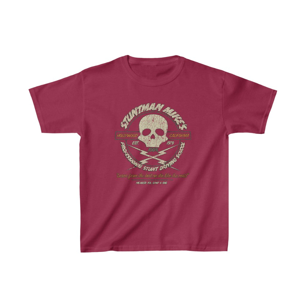 Stuntman Mike's Professional Stunt Driving School 1979 Vintage Kid's T-Shirt