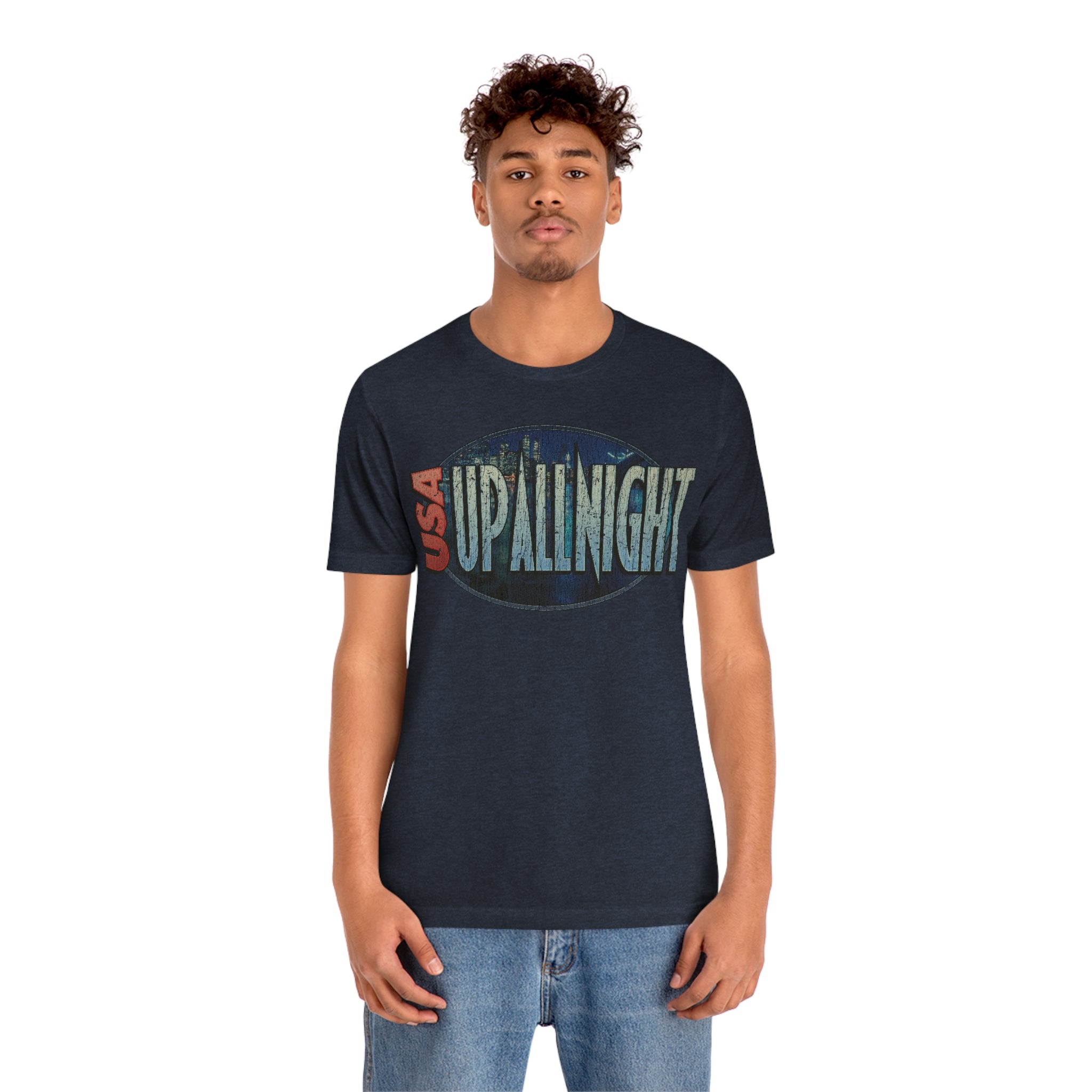 USA Up All Night 1989 Vintage Men's T-Shirt