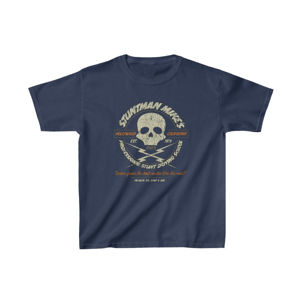 Stuntman Mike's Professional Stunt Driving School 1979 Vintage Kid's T-Shirt