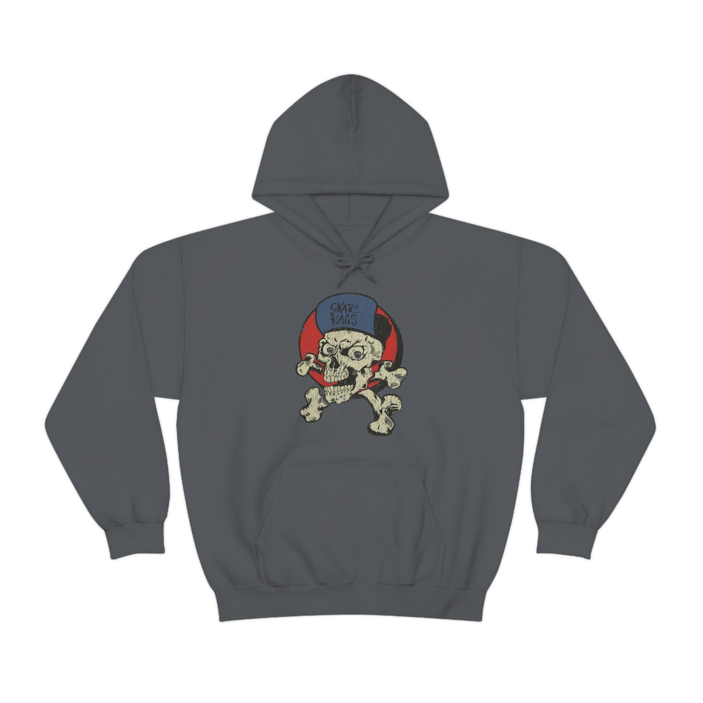 Skate Rags Skull and Crossbones 1985 Vintage Men's Hoodie