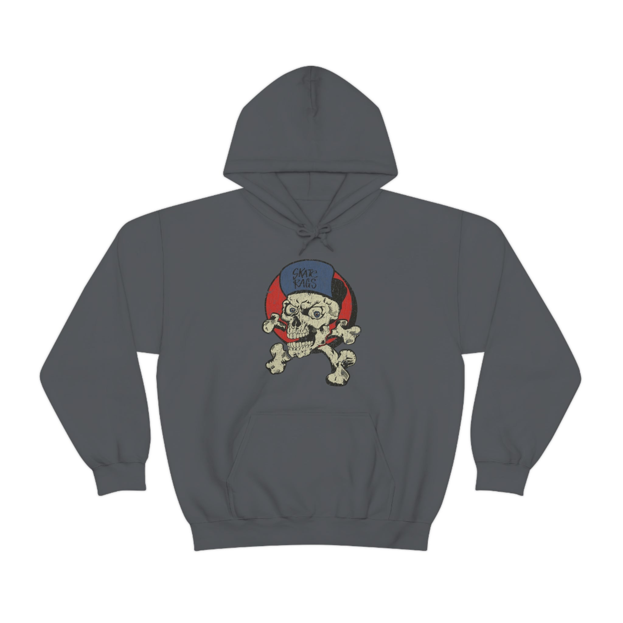 Skate Rags Skull and Crossbones 1985 Vintage Men's Hoodie