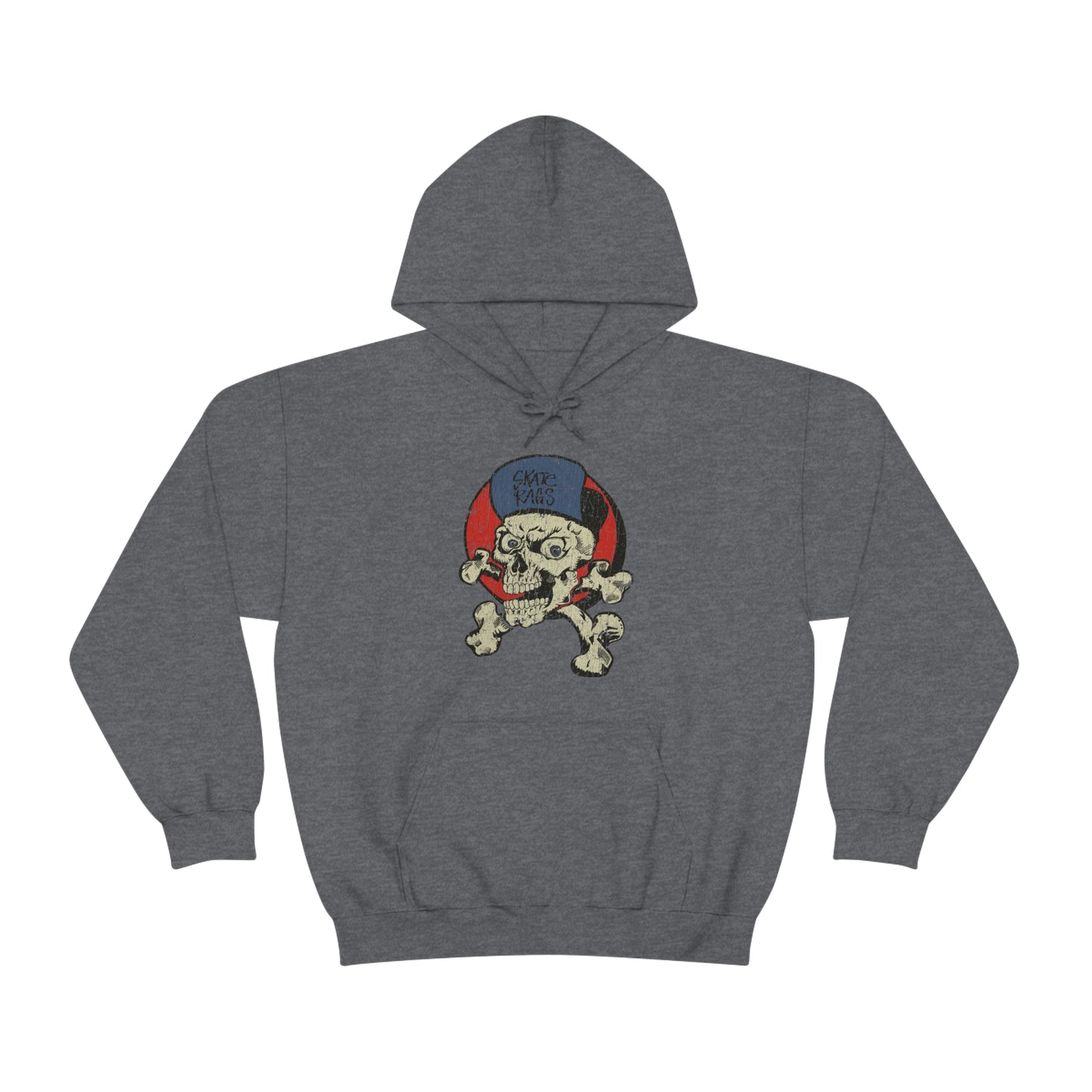 Skate Rags Skull and Crossbones 1985 Vintage Men's Hoodie