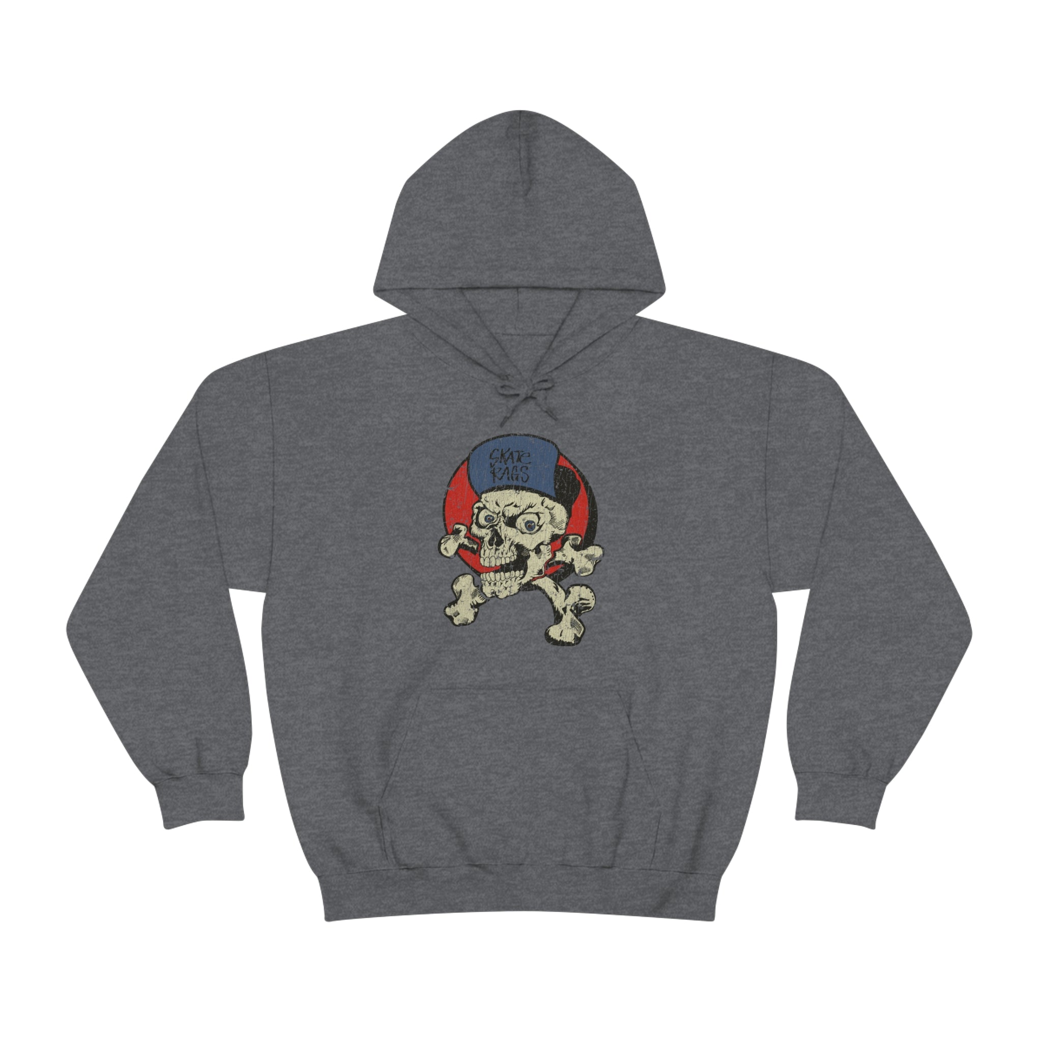 Skate Rags Skull and Crossbones 1985 Vintage Men's Hoodie