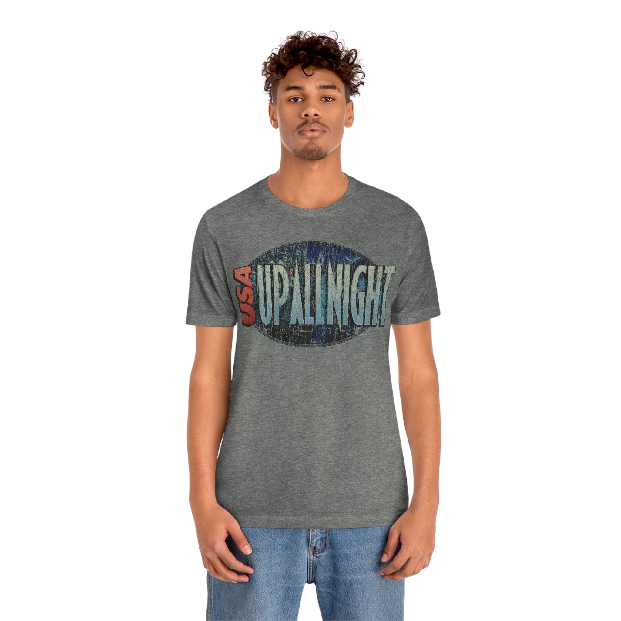 USA Up All Night 1989 Vintage Men's T-Shirt
