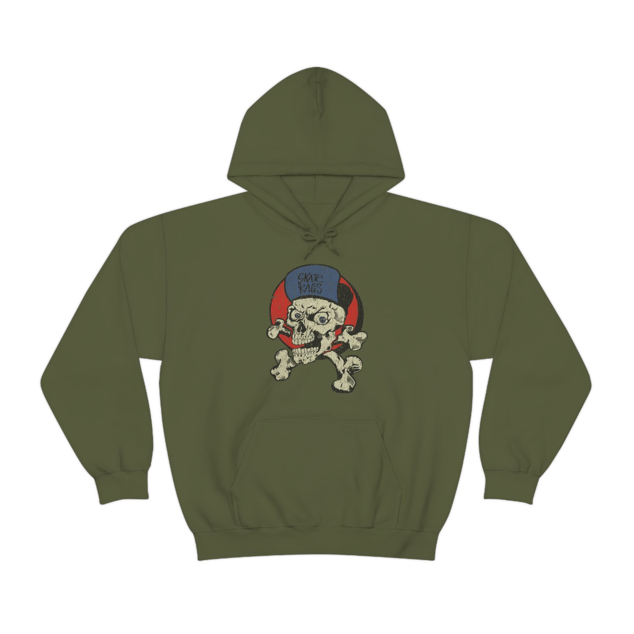 Skate Rags Skull and Crossbones 1985 Vintage Men's Hoodie