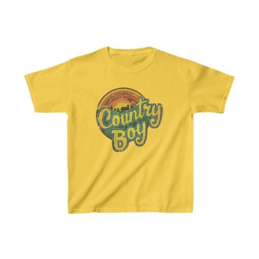Thank God I'm a Country Boy 1980 Vintage Kid’s T-Shirt - Image 4