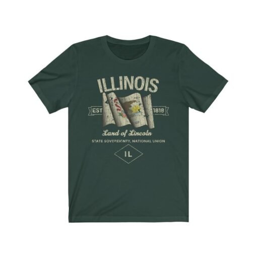 Illinois 1818 Vintage Men's T-Shirt - Image 5