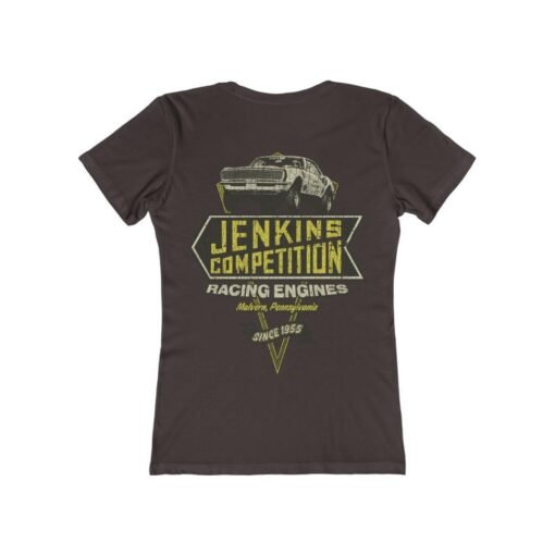 Jenkins Competition Racing Engines 1955 F/B Vintage Women’s T-Shirt - Image 4