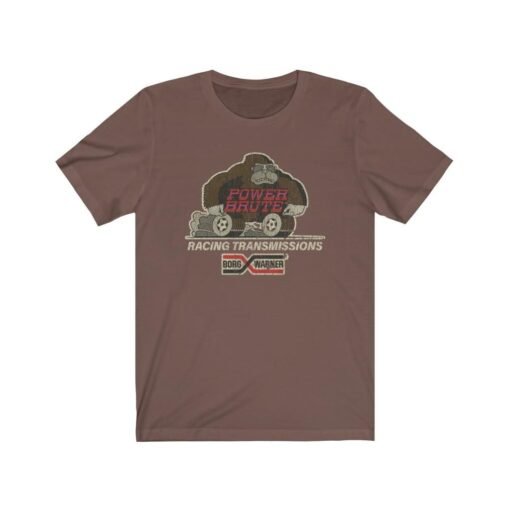 Power Brute Racing Transmissions 1957 Vintage Men's T-Shirt - Image 2