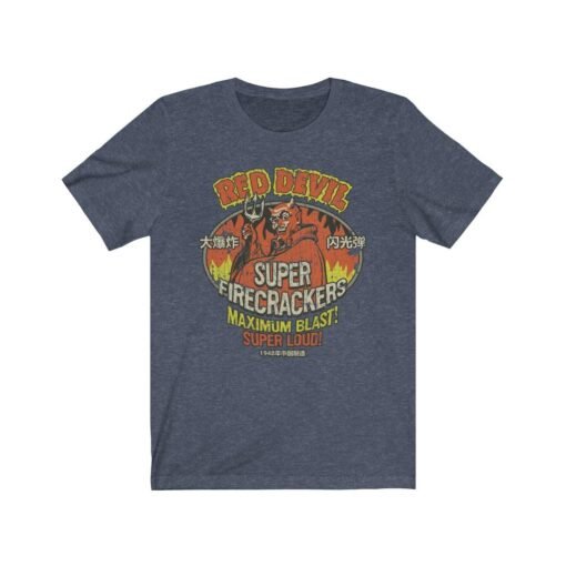 Red Devil Super Firecrackers 1948 Vintage Men's T-Shirt - Image 4