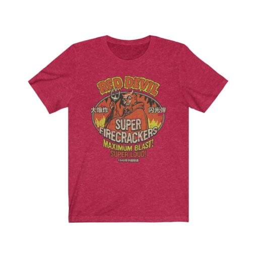 Red Devil Super Firecrackers 1948 Vintage Men's T-Shirt - Image 6