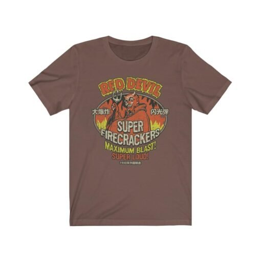 Red Devil Super Firecrackers 1948 Vintage Men's T-Shirt - Image 2