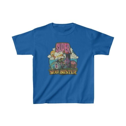 Super Sod Buster Tractor 1974 Vintage Kid's T-Shirt - Image 6