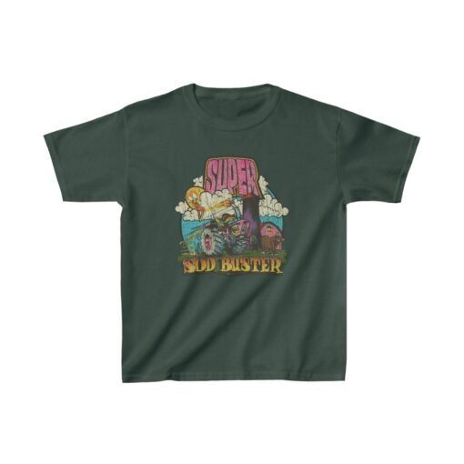 Super Sod Buster Tractor 1974 Vintage Kid's T-Shirt - Image 3