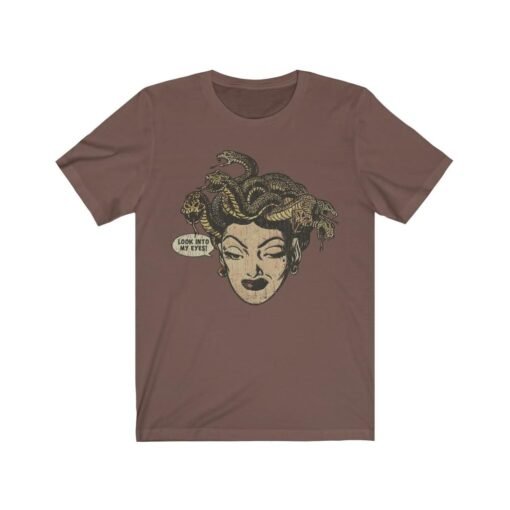 Medusa Look Into My Eyes 1967 Vintage Men's T-Shirt - Image 2