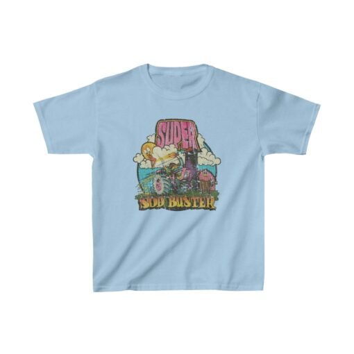 Super Sod Buster Tractor 1974 Vintage Kid's T-Shirt - Image 5