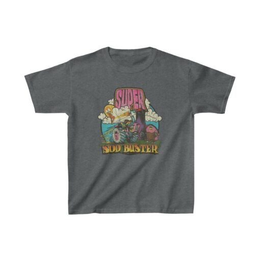 Super Sod Buster Tractor 1974 Vintage Kid's T-Shirt - Image 4