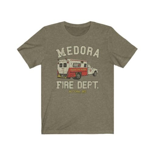 Medora Fire Department 1974 Vintage Men's T-Shirt - Image 3