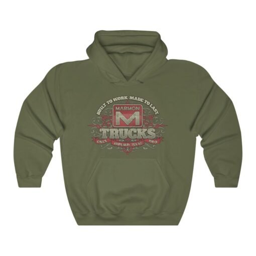 Marmon Trucks Built to Last 1963 Vintage Men's Hoodie - Image 5