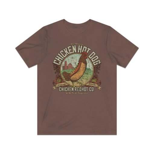 The Original Chicken Hot Dog 1902 Vintage Men's T-Shirt - Image 6