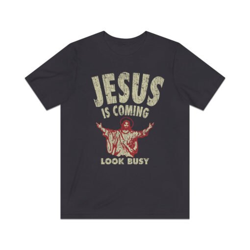 Jesus is Coming, Look Busy 1992 Vintage Men's T-Shirt - Image 2