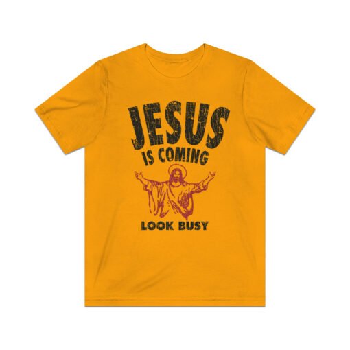 Jesus is Coming, Look Busy 1992 Vintage Men's T-Shirt - Image 4