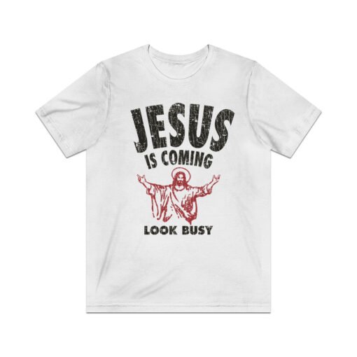 Jesus is Coming, Look Busy 1992 Vintage Men's T-Shirt - Image 3